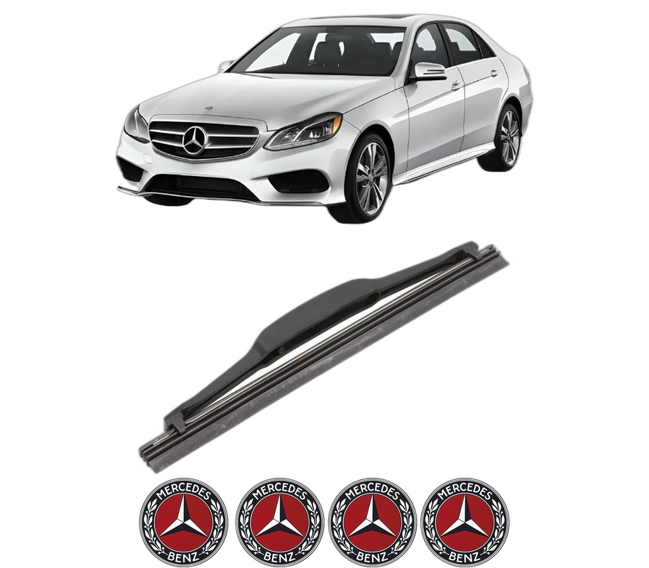 Stergator lamela spate MERCEDES-BENZ E-CLASS (W213) din 2016 - 2023, pentru luneta auto, Valeo Silencio, din cauciuc siliconat rezistent, 4 Stickere Auto MERCEDES-BENZ