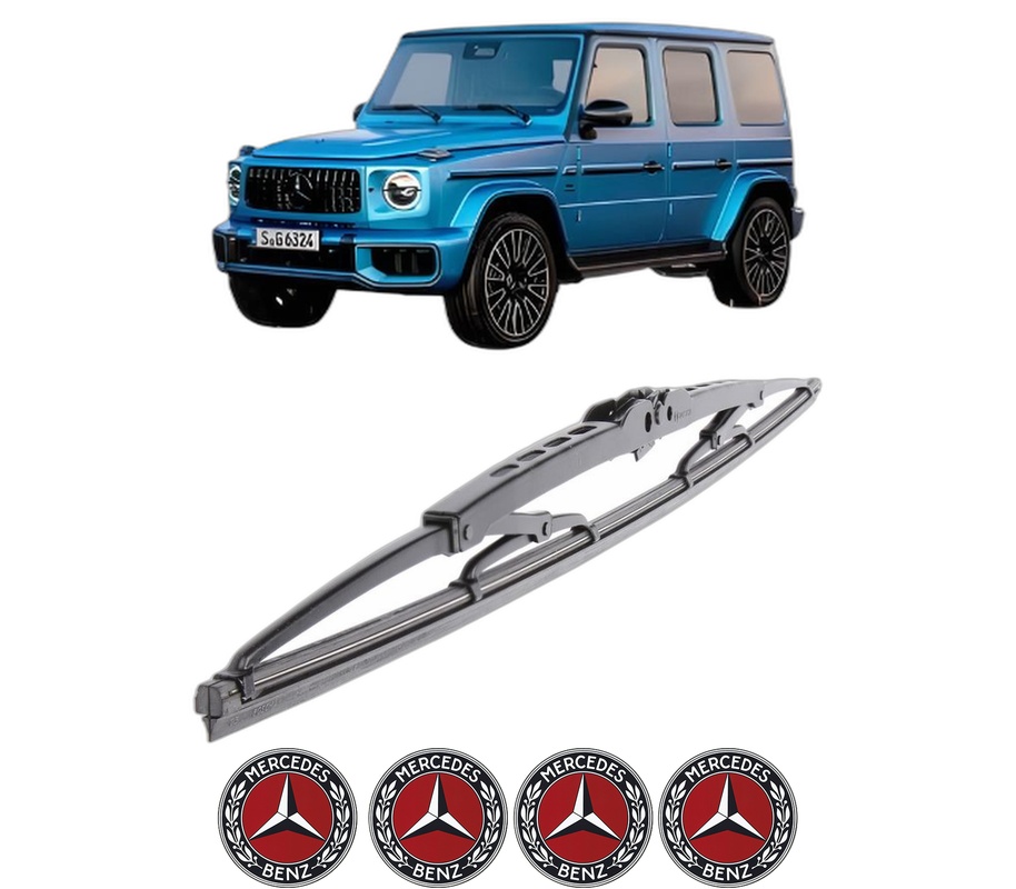 Stergator lamela spate MERCEDES-BENZ G-CLASS Closed Off-Road Vehicle (W465) din 2024, pentru luneta auto, Bosch Twin, din cauciuc siliconat rezistent, 4 Stickere Auto MERCEDES-BENZ