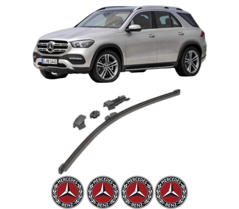 Stergator lamela spate MERCEDES-BENZ GLE (V167) din 2018 - 2023, pentru luneta auto, Valeo HydroConnect, din cauciuc siliconat rezistent, 4 Stickere Auto MERCEDES-BENZ
