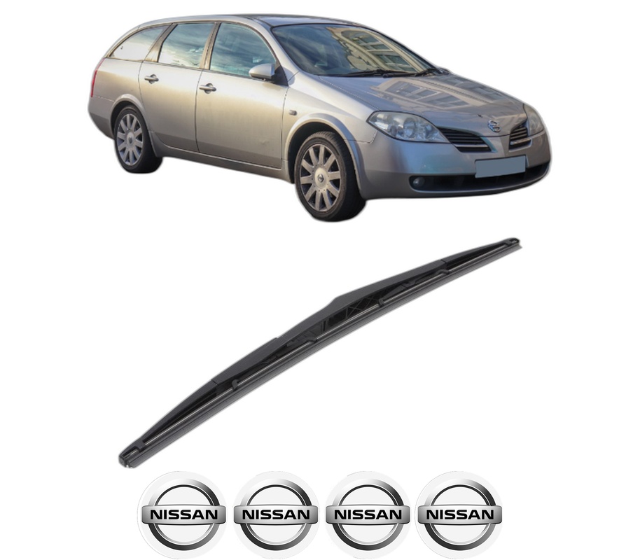 Stergator lamela spate NISSAN PRIMERA Hatchback (P12) din 2002 - 2008, pentru luneta auto, Bosch Twin, din cauciuc siliconat rezistent, 4 Stickere Auto NISSAN