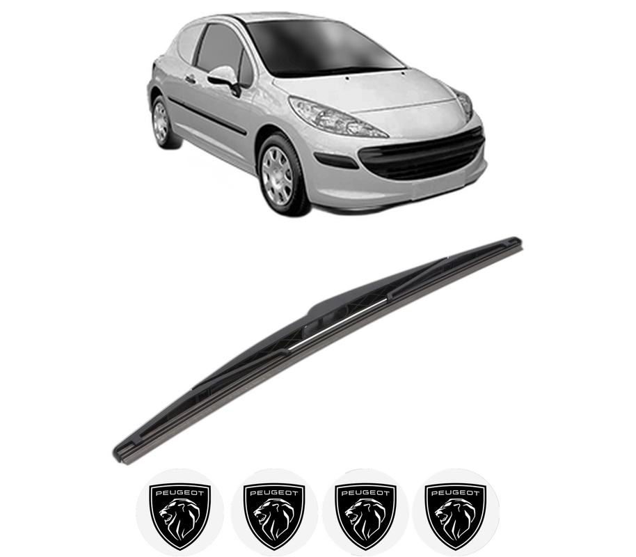 Stergator lamela spate PEUGEOT 207 Hatchback Van (WA_, WC_) din 2007 - 2012, pentru luneta auto, Bosch Twin, din cauciuc siliconat rezistent, 4 Stickere Auto PEUGEOT