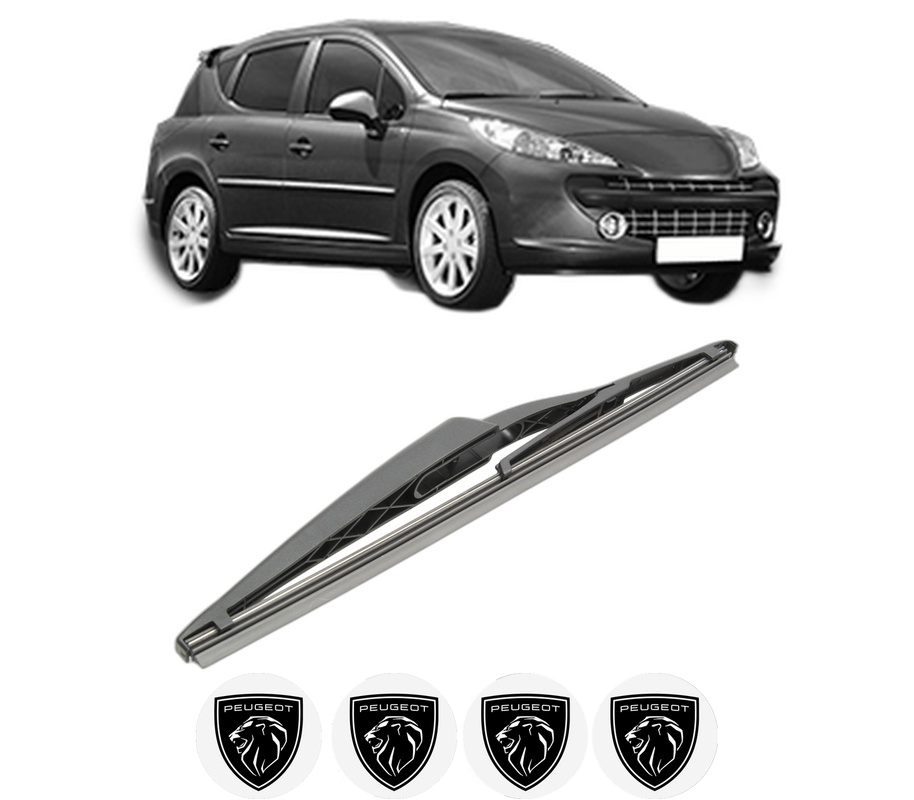 Stergator lamela spate PEUGEOT 207 SW (WK_) din 2007 - 2013, pentru luneta auto, Bosch Twin, din cauciuc siliconat rezistent, 4 Stickere Auto PEUGEOT