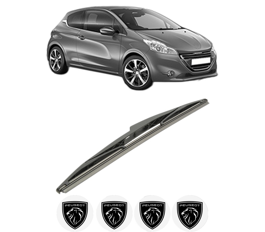 Stergator lamela spate PEUGEOT 208 I (CA_, CC_) din 2012 - 2019, pentru luneta auto, Bosch Twin, din cauciuc siliconat rezistent, 4 Stickere Auto PEUGEOT