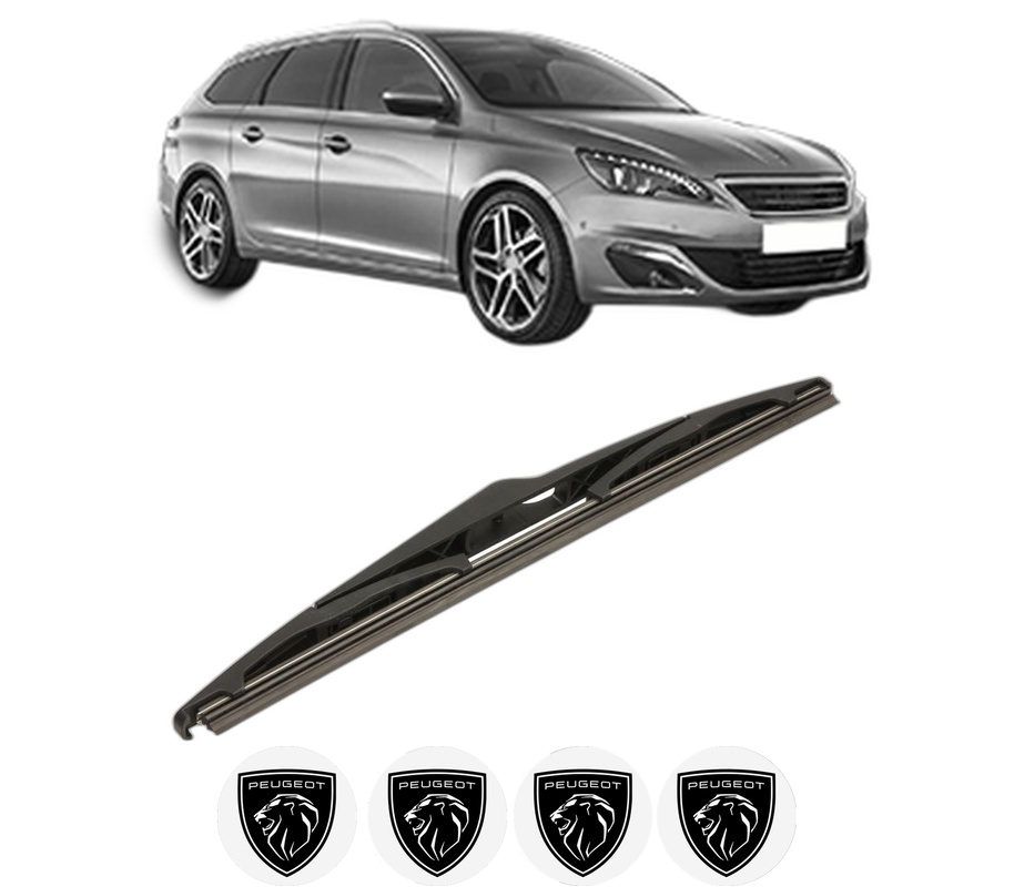 Stergator lamela spate PEUGEOT 308 SW II (LC_, LJ_, LR_, LX_, L4_) din 2014 - 2021, pentru luneta auto, Bosch Twin, din cauciuc siliconat rezistent, 4 Stickere Auto PEUGEOT