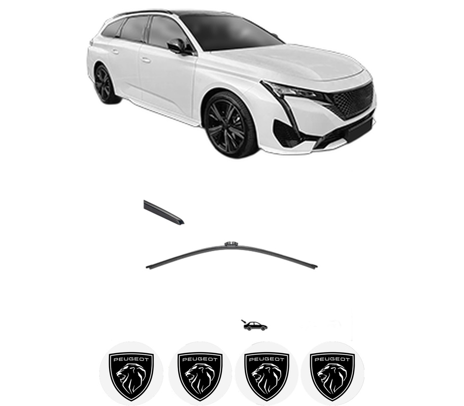 Stergator lamela spate PEUGEOT 308 SW III (FC_, FJ_, FR_, F4_, FN_) din 2021, pentru luneta auto, Valeo Silencio, din cauciuc siliconat rezistent, 4 Stickere Auto PEUGEOT