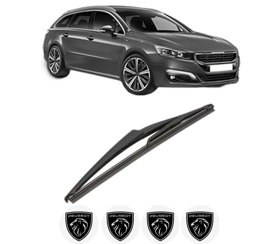 Stergator lamela spate PEUGEOT 508 SW I (8E_) din 2010 - 2018, pentru luneta auto, Valeo Silencio, din cauciuc siliconat rezistent, 4 Stickere Auto PEUGEOT