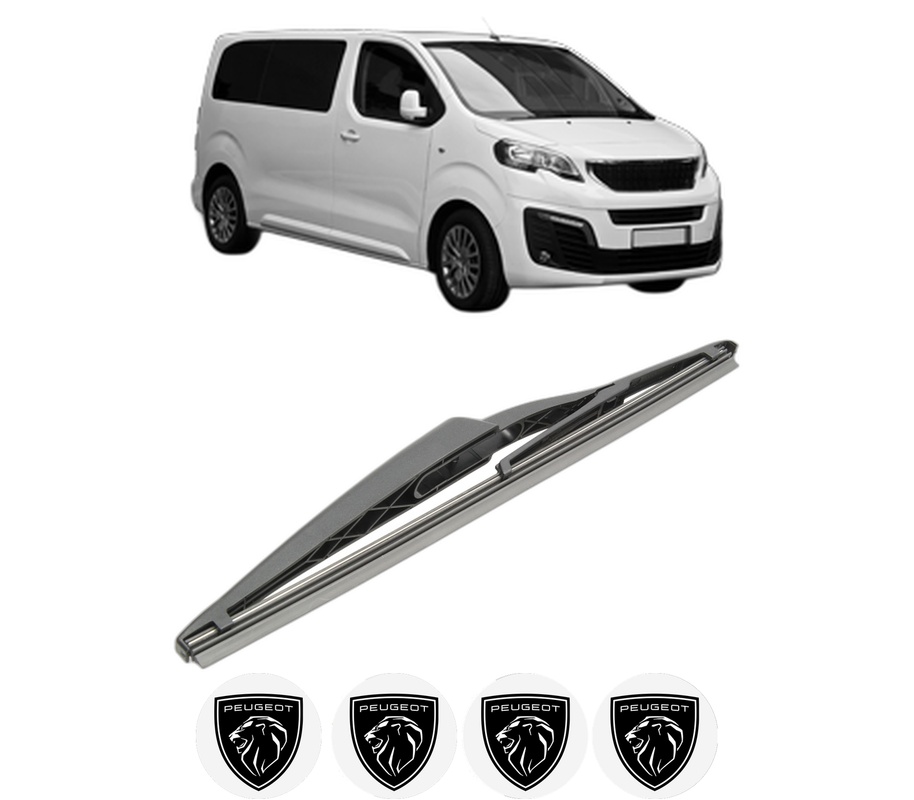 Stergator lamela spate PEUGEOT TRAVELLER Bus (V_) din 2016 - 2023, pentru luneta auto, Bosch Twin, din cauciuc siliconat rezistent, 4 Stickere Auto PEUGEOT