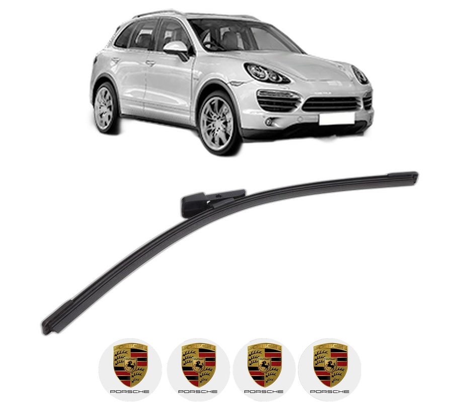 Stergator lamela spate PORSCHE CAYENNE (92A) din 2010 - 2018, pentru luneta auto, Bosch Aerotwin, din cauciuc siliconat rezistent, 4 Stickere Auto PORSCHE