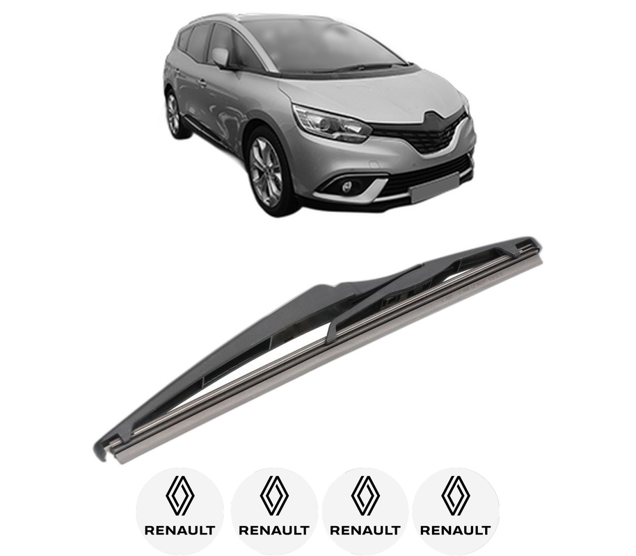 Stergator lamela spate RENAULT GRAND SCENIC IV (R9_) din 2016 - 2023, pentru luneta auto, Valeo Silencio, din cauciuc siliconat rezistent, 4 Stickere Auto RENAULT