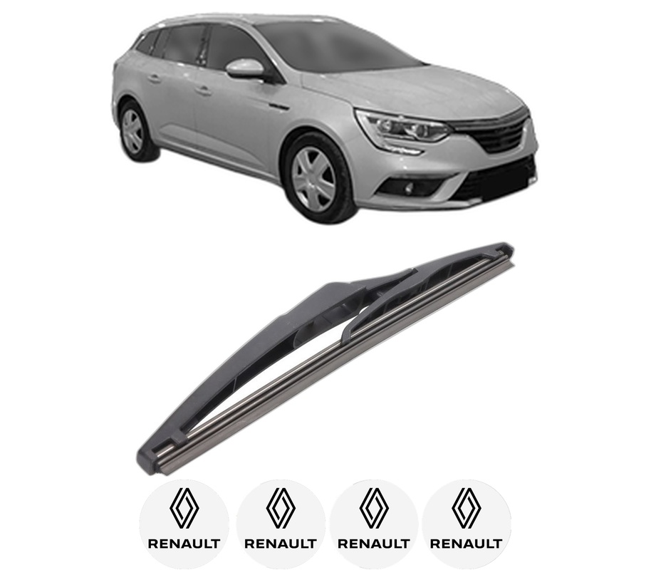 Stergator lamela spate RENAULT MEGANE IV Grandtour (K9A/M/N_) din 2016, pentru luneta auto, Bosch Twin, din cauciuc siliconat rezistent, 4 Stickere Auto RENAULT