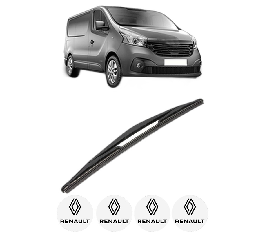 Stergator lamela spate RENAULT TRAFIC III Van (FG_) din 2014, pentru luneta auto, Valeo Silencio, din cauciuc siliconat rezistent, 4 Stickere Auto RENAULT