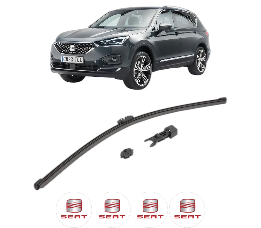 Stergator lamela spate SEAT TARRACO (KN2) din 2018 - 2024, pentru luneta auto, Valeo HydroConnect, din cauciuc siliconat rezistent, 4 Stickere Auto SEAT