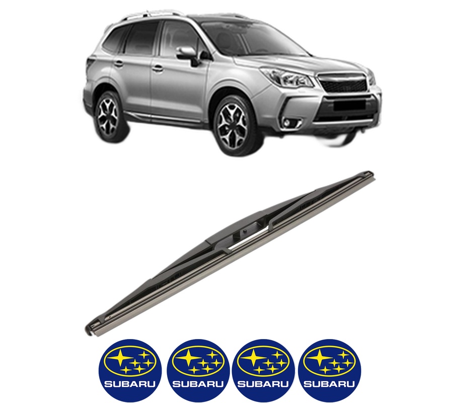 Stergator lamela spate SUBARU FORESTER (SJ_) din 2012, pentru luneta auto, Valeo Silencio, din cauciuc siliconat rezistent, 4 Stickere Auto SUBARU