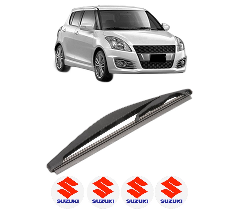 Stergator lamela spate SUZUKI SWIFT IV (FZ, NZ) din 2010, pentru luneta auto, Valeo Silencio, din cauciuc siliconat rezistent, 4 Stickere Auto SUZUKI