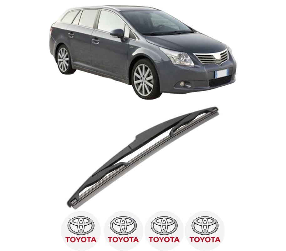 Stergator lamela spate TOYOTA AVENSIS Estate (_T27_) din 2008 - 2018, pentru luneta auto, Valeo Silencio, din cauciuc siliconat rezistent, 4 Stickere Auto TOYOTA