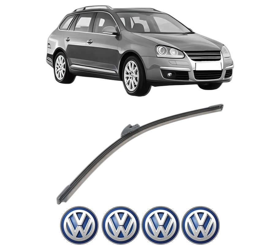Stergator lamela spate Volkswagen GOLF V Variant (1K5) din 2007 - 2009, pentru luneta auto, Bosch Aerotwin, din cauciuc siliconat rezistent, 4 Stickere Auto VW