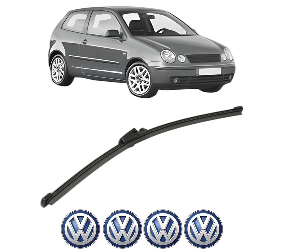 Stergator lamela spate Volkswagen POLO IV (9N_, 9A_) din 2001 - 2009, pentru luneta auto, Valeo Silencio Xtrm, din cauciuc siliconat rezistent, 4 Stickere Auto VW