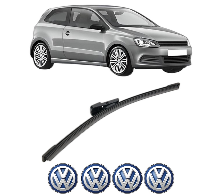 Stergator lamela spate Volkswagen POLO V (6R1, 6C1) din 2009 - 2022, pentru luneta auto, Bosch Aerotwin, din cauciuc siliconat rezistent, 4 Stickere Auto VW