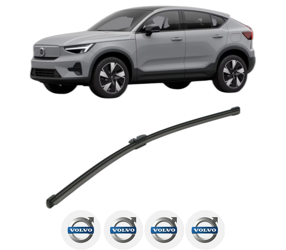 Stergator lamela spate VOLVO EX40 (536) din 2024, pentru luneta auto, Valeo Silencio, din cauciuc siliconat rezistent, 4 Stickere Auto VOLVO