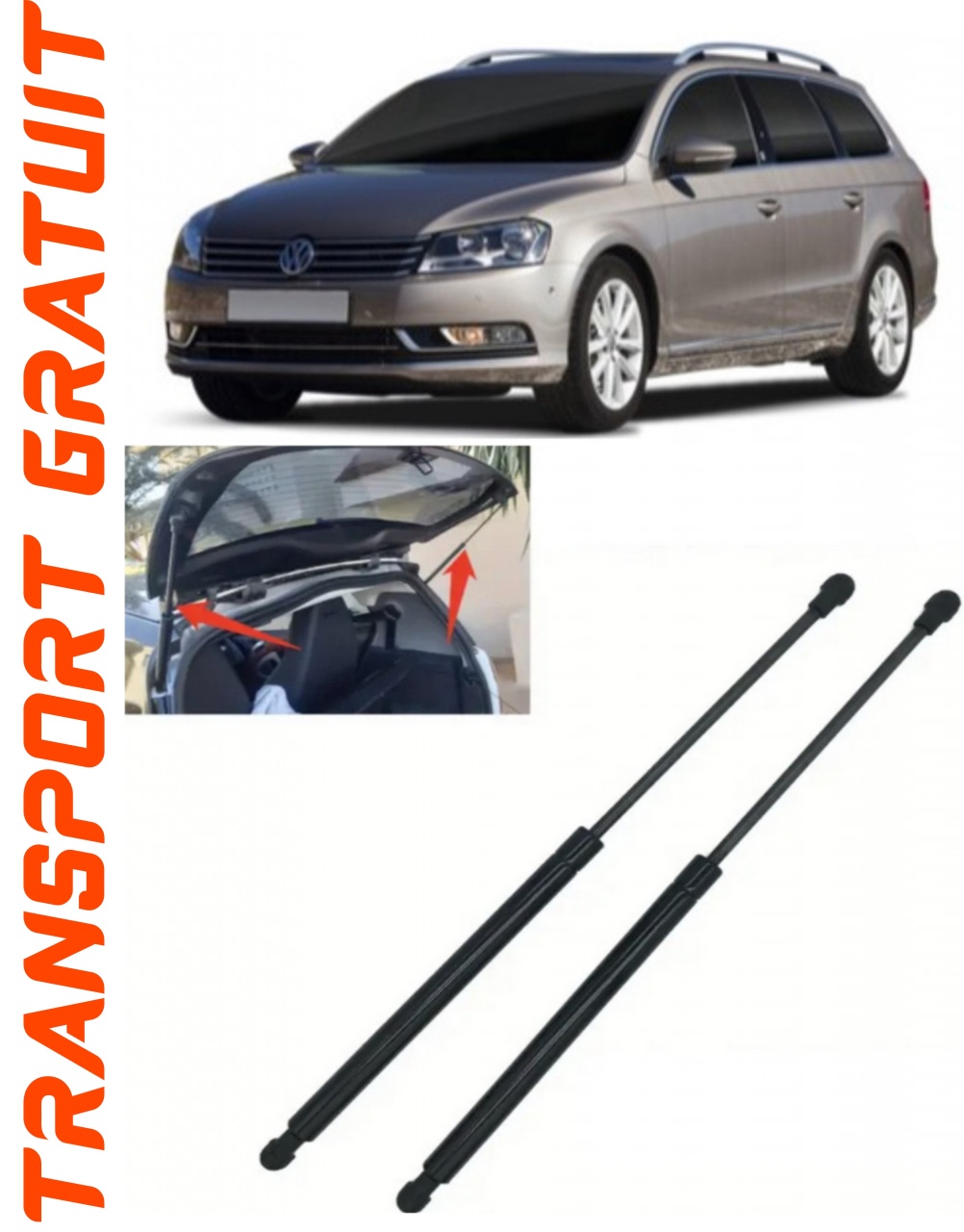 Set 2 amortizoare Haion portbagaj pentru masina VOLKSWAGEN Passat B7