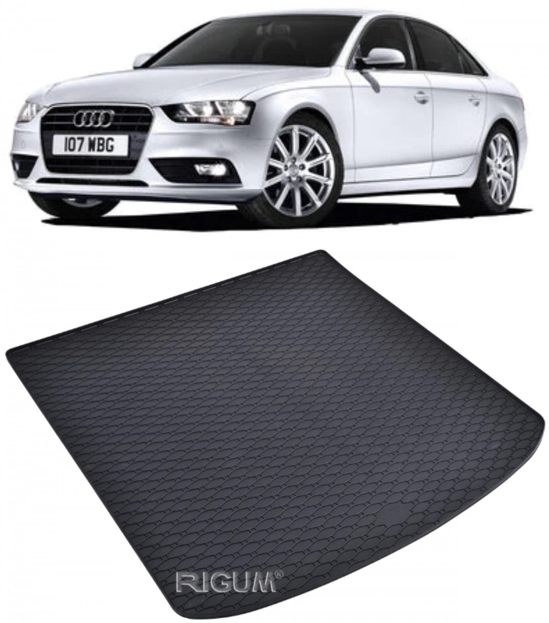 Tavita auto AUDI A4 Sedan 2007-2015, protectie portbagaj, Cri-Flo, din cauciuc 100%, compatibil cu autoturismul AUDI A4 Sedan