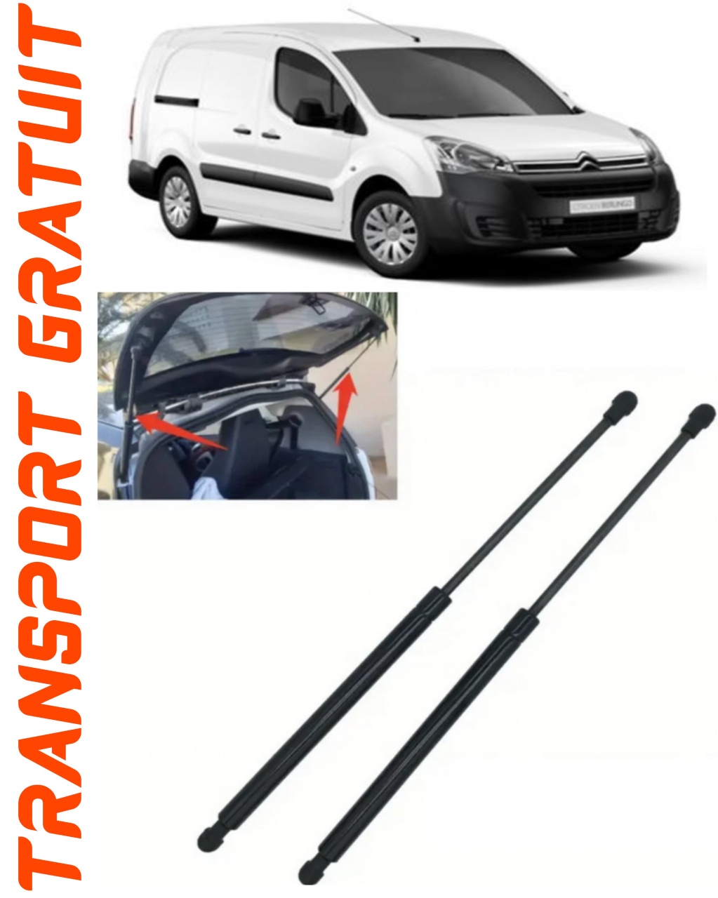 Set 2 amortizoare Haion portbagaj pentru masina Citroen Berlingo