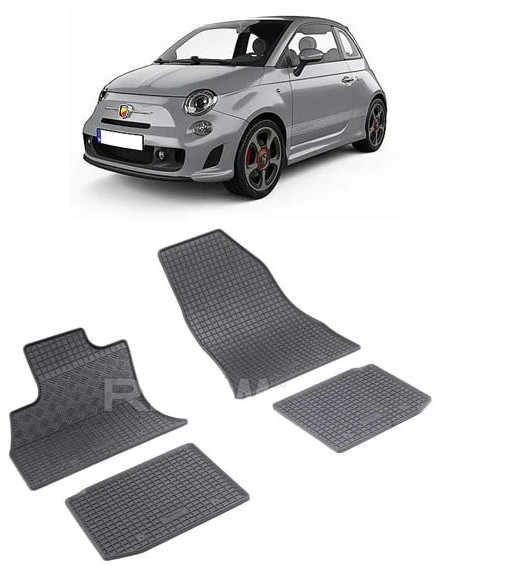 Set 4 covorase Fiat 500L 2012-2022, din cauciuc 100%, compatibile cu autoturismul FIAT 500L