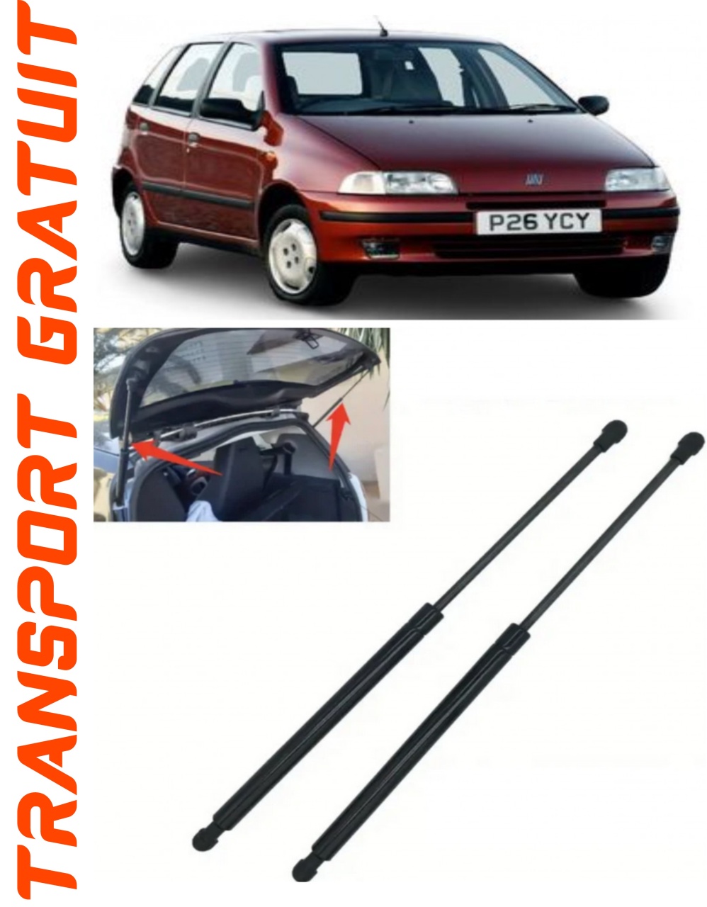 Set 2 amortizoare Haion portbagaj pentru masina Fiat Punto