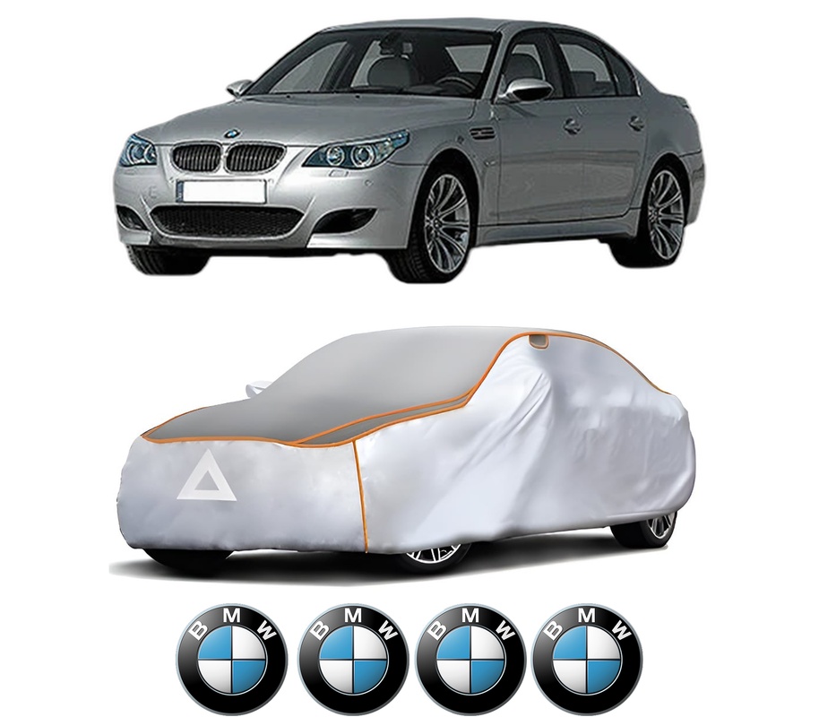 Husa Prelata Antigrindina Auto BMW Seria 5 (E60) din 2001-2010, Protectie auto contra intemperiilor la grindina, Waterproof, 4x Stickere auto BMW