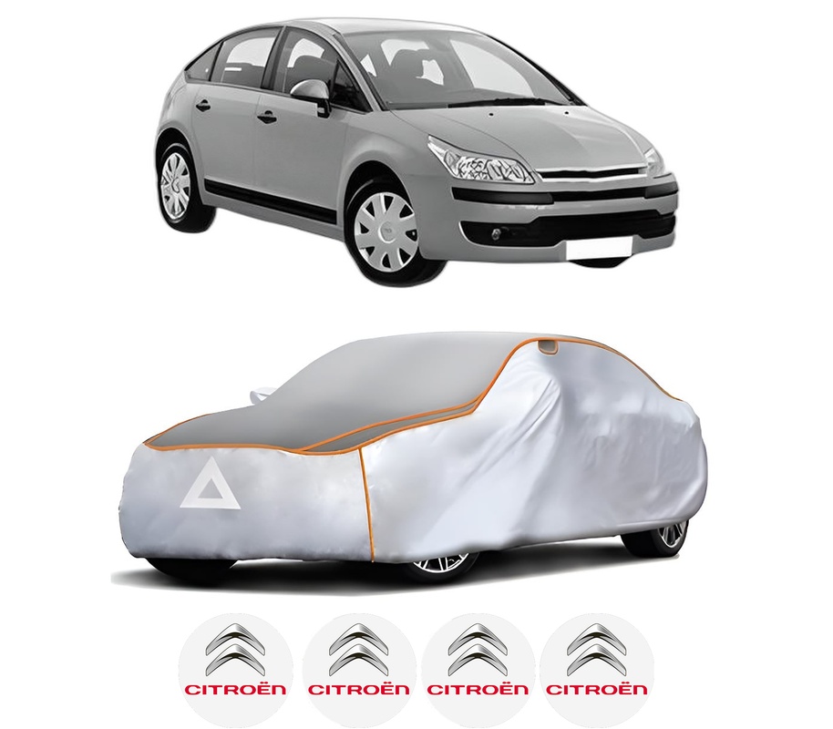 Husa Prelata Antigrindina Auto CITROEN C4 I (LC_) din 2004-2012, Protectie auto contra intemperiilor la grindina, Waterproof, 4x Stickere auto CITROEN