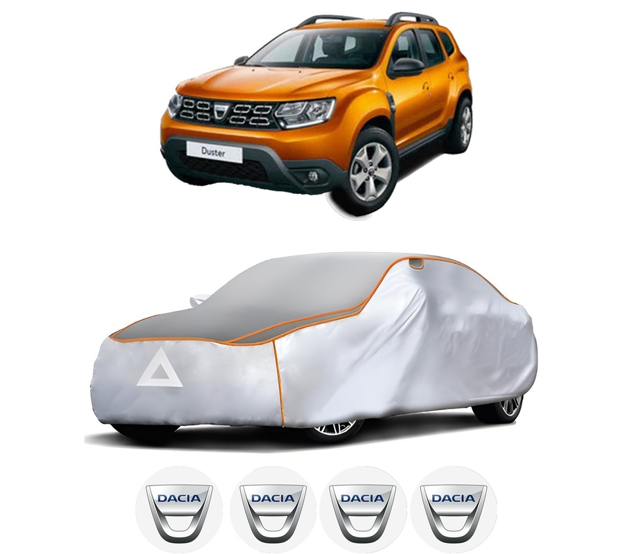 Husa Prelata Antigrindina Auto DACIA DUSTER SUV Van din 2011-2018, Protectie auto contra intemperiilor la grindina, Waterproof, 4x Stickere auto DACIA