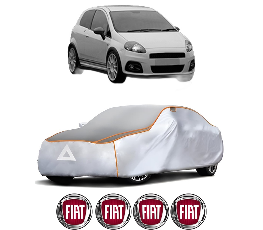 Husa Prelata Antigrindina Auto FIAT GRANDE PUNTO Van (199_) din 2006-2013, Protectie auto contra intemperiilor la grindina, Waterproof, 4x Stickere auto FIAT