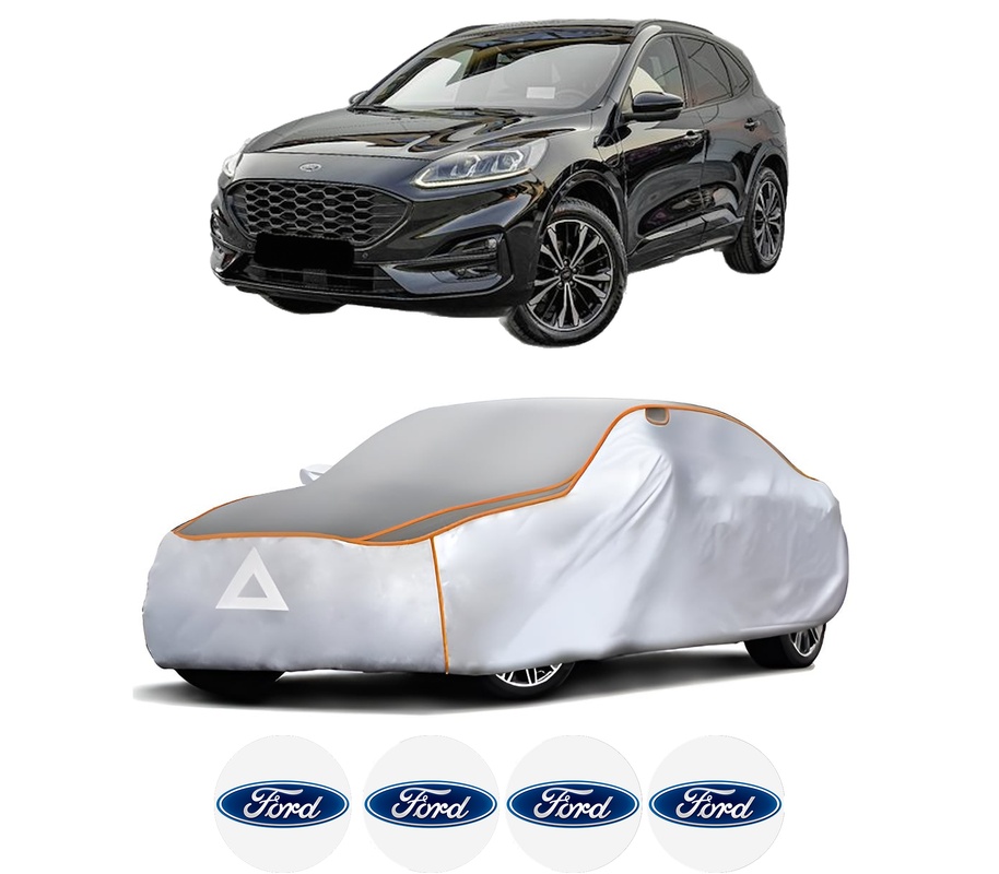Husa Prelata Antigrindina Auto FORD KUGA III (DFK) din 2019-2023, Protectie auto contra intemperiilor la grindina, Waterproof, 4x Stickere auto FORD