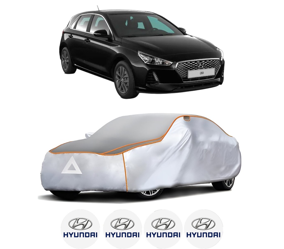 Husa Prelata Antigrindina Auto HYUNDAI i30 (PDE, PD, PDEN) din 2016-2021, Protectie auto contra intemperiilor la grindina, Waterproof, 4x Stickere auto HYUNDAI