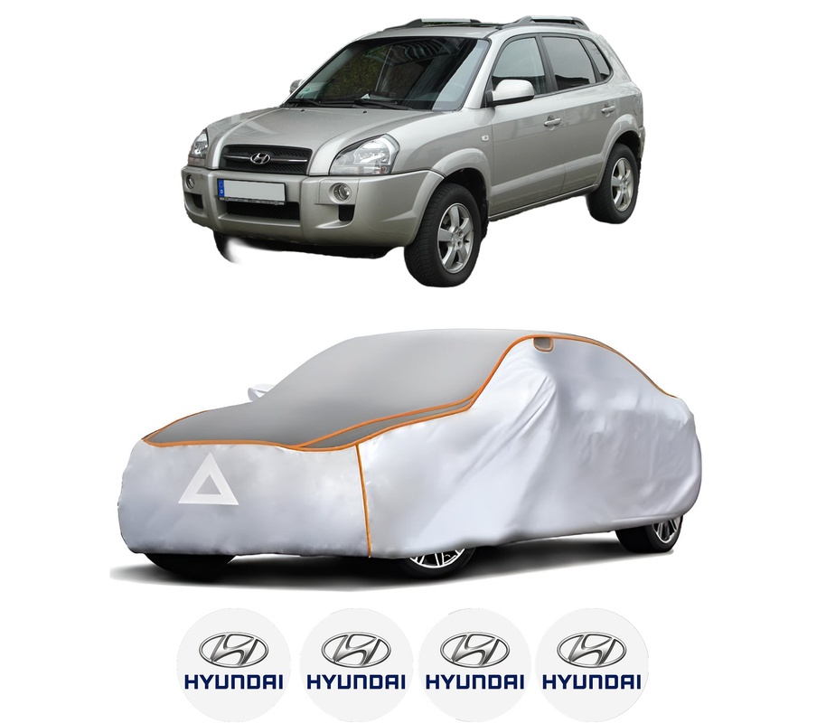 Husa Prelata Antigrindina Auto HYUNDAI TUCSON SUV Van (JM) din 2004-2010, Protectie auto contra intemperiilor la grindina, Waterproof, 4x Stickere auto HYUNDAI