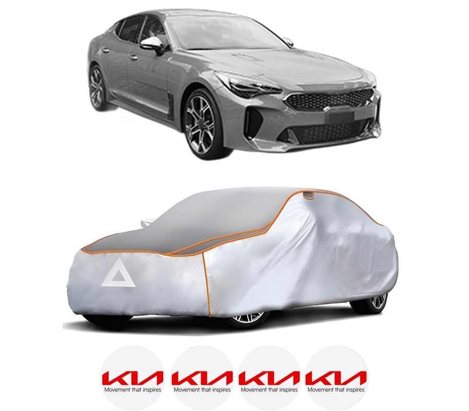 Husa Prelata Antigrindina Auto KIA STINGER (CK) din 2017-2018, Protectie auto contra intemperiilor la grindina, Waterproof, 4x Stickere auto KIA