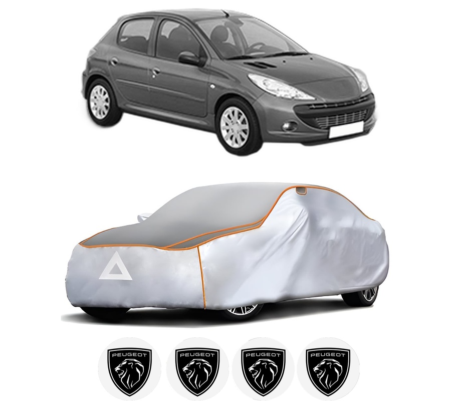 Husa Prelata Antigrindina Auto PEUGEOT 206+ (2L_, 2M_) din 2009-2013, Protectie auto contra intemperiilor la grindina, Waterproof, 4x Stickere auto PEUGEOT