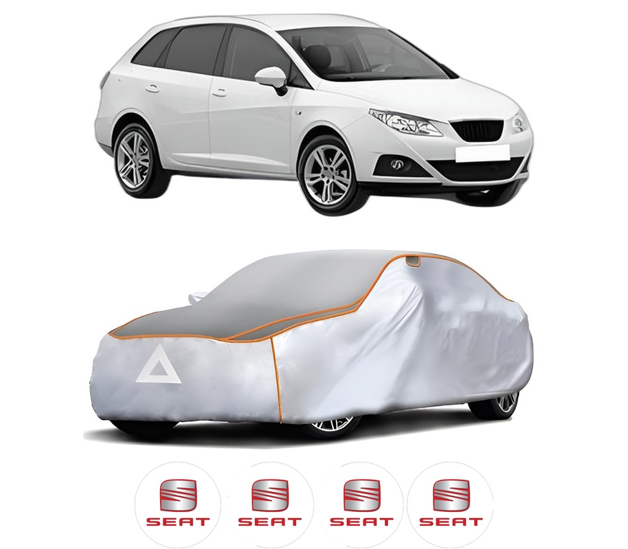 Husa Prelata Antigrindina Auto SEAT IBIZA IV ST (6J8, 6P8) din 2010-2016, Protectie auto contra intemperiilor la grindina, Waterproof, 4x Stickere auto SEAT