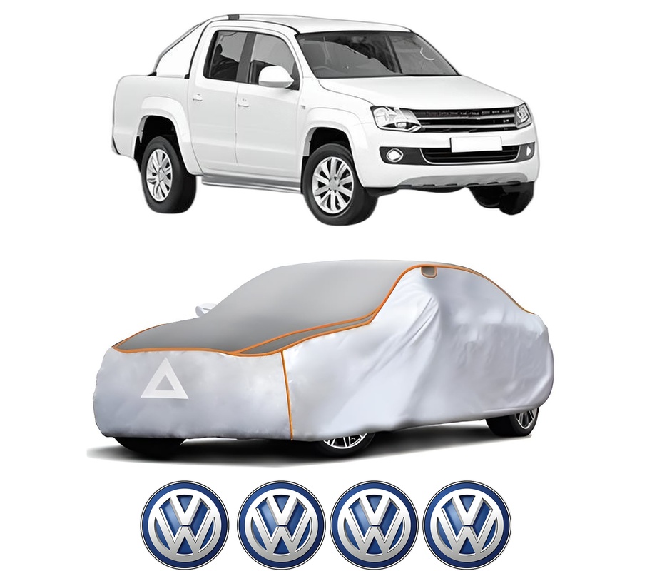 Husa Prelata Antigrindina Auto Volskwagen AMAROK (2HA, 2HB, S1B, S6B, S7A, S7B, AGD) din 2010-2022, Protectie auto contra intemperiilor la grindina, Waterproof, 4x Stickere auto Volskwagen