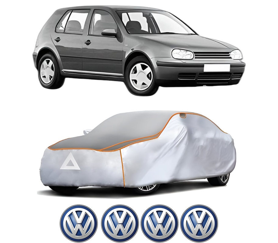Husa Prelata Antigrindina Auto Volskwagen GOLF IV (1J1) din 1997-2005, Protectie auto contra intemperiilor la grindina, Waterproof, 4x Stickere auto Volskwagen