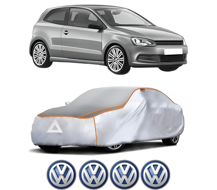Husa Prelata Antigrindina Auto Volskwagen POLO V (6R1, 6C1) din 2009-2022, Protectie auto contra intemperiilor la grindina, Waterproof, 4x Stickere auto Volskwagen