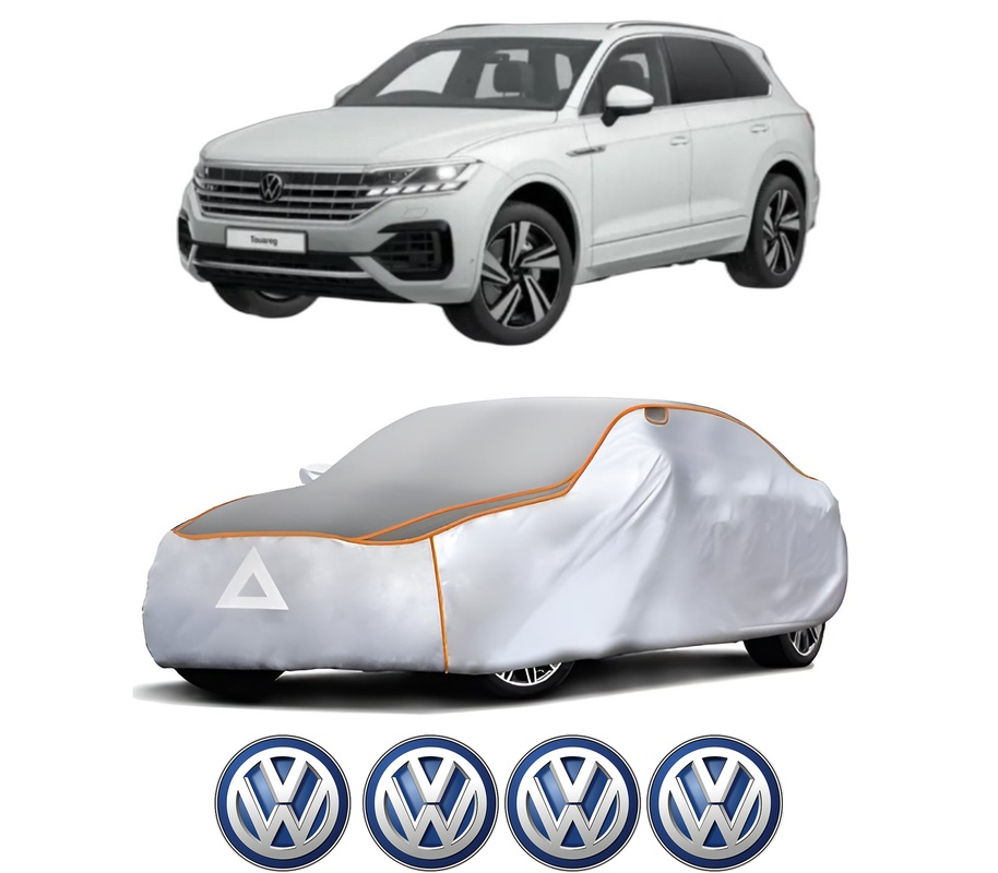 Husa Prelata Antigrindina Auto Volskwagen TOUAREG (CR7, RC8) din 2017-2023, Protectie auto contra intemperiilor la grindina, Waterproof, 4x Stickere auto Volskwagen