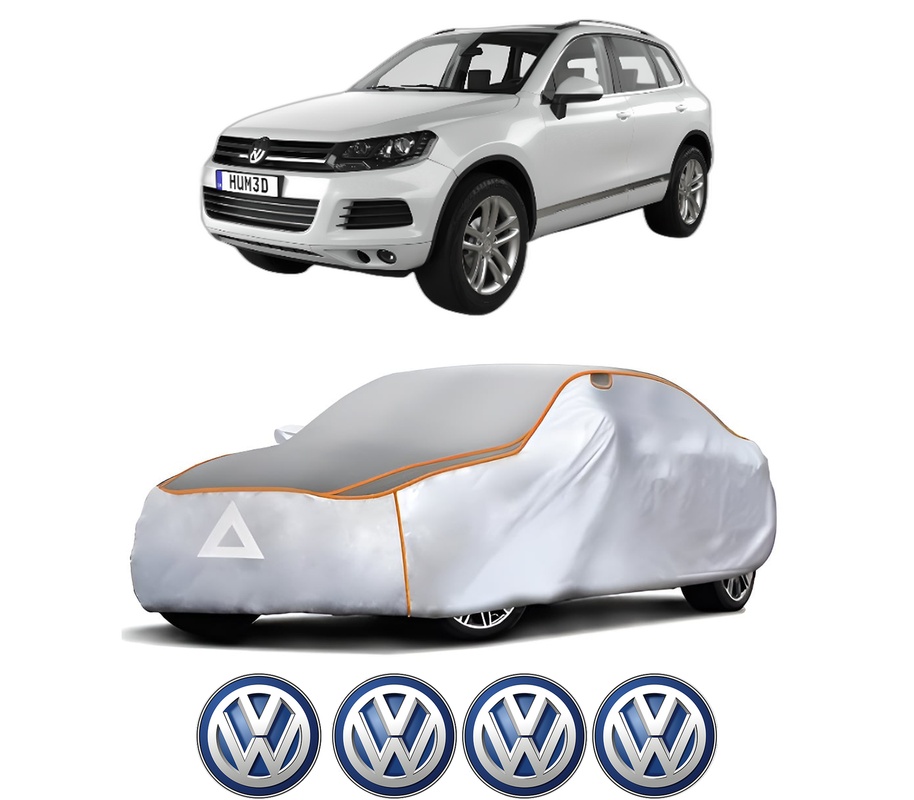 Husa Prelata Antigrindina Auto Volskwagen TOUAREG VAN (7P5) din 2011-2014, Protectie auto contra intemperiilor la grindina, Waterproof, 4x Stickere auto Volskwagen
