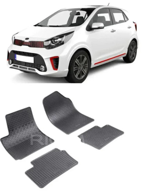 Set 4 covorase Kia Picanto 2011-2017, din cauciuc 100%, compatibile cu autoturismul KIA Picanto