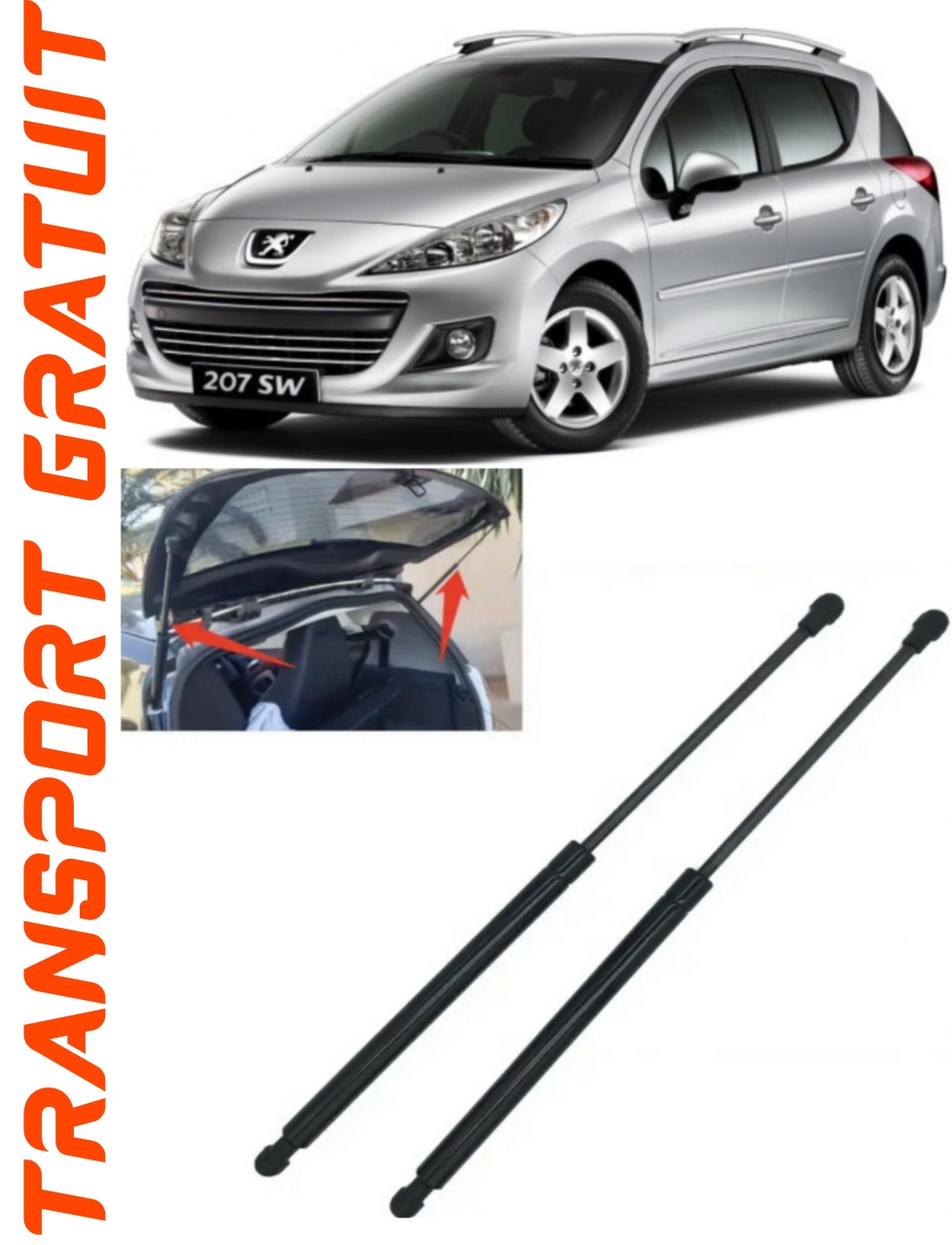 Set 2 amortizoare Haion portbagaj pentru masina Peugeot 207