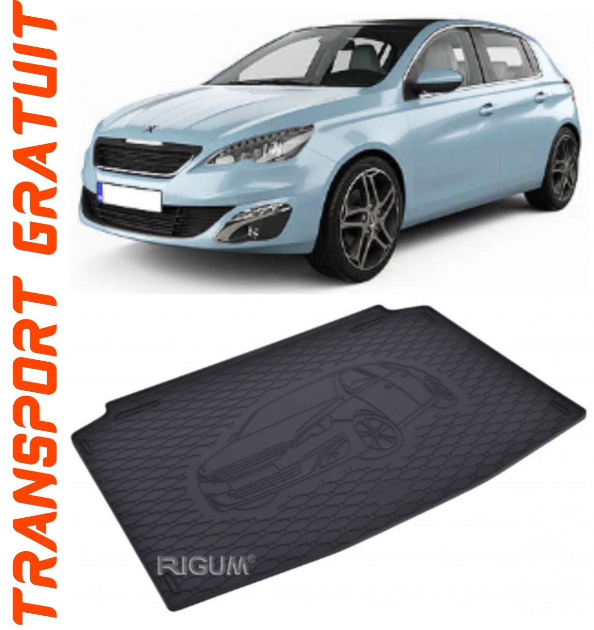 Tavita portbagaj auto dedicata pentru masina Peugeot 308