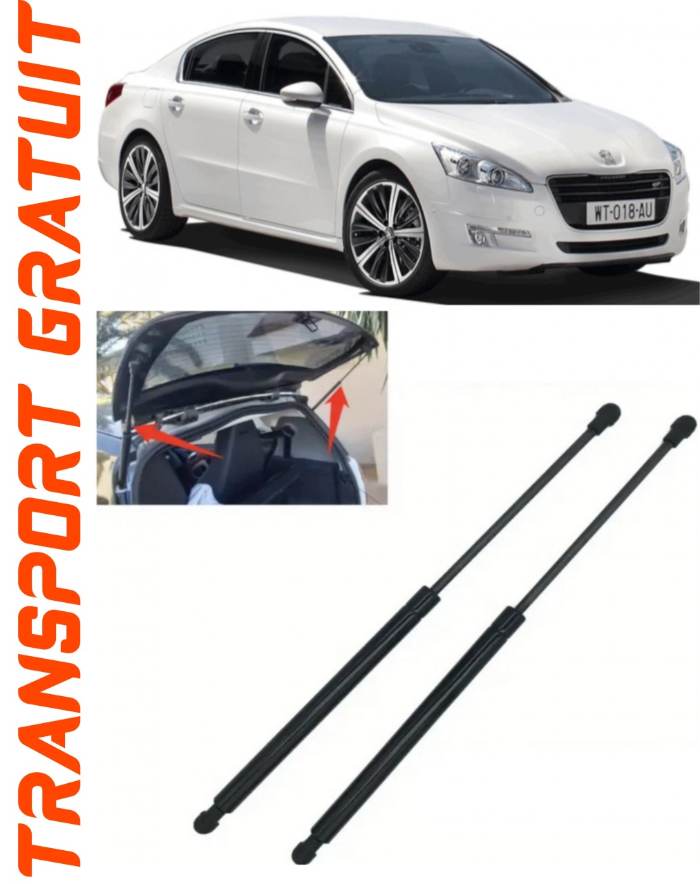 Set 2 amortizoare Haion portbagaj pentru masina Peugeot 508 I