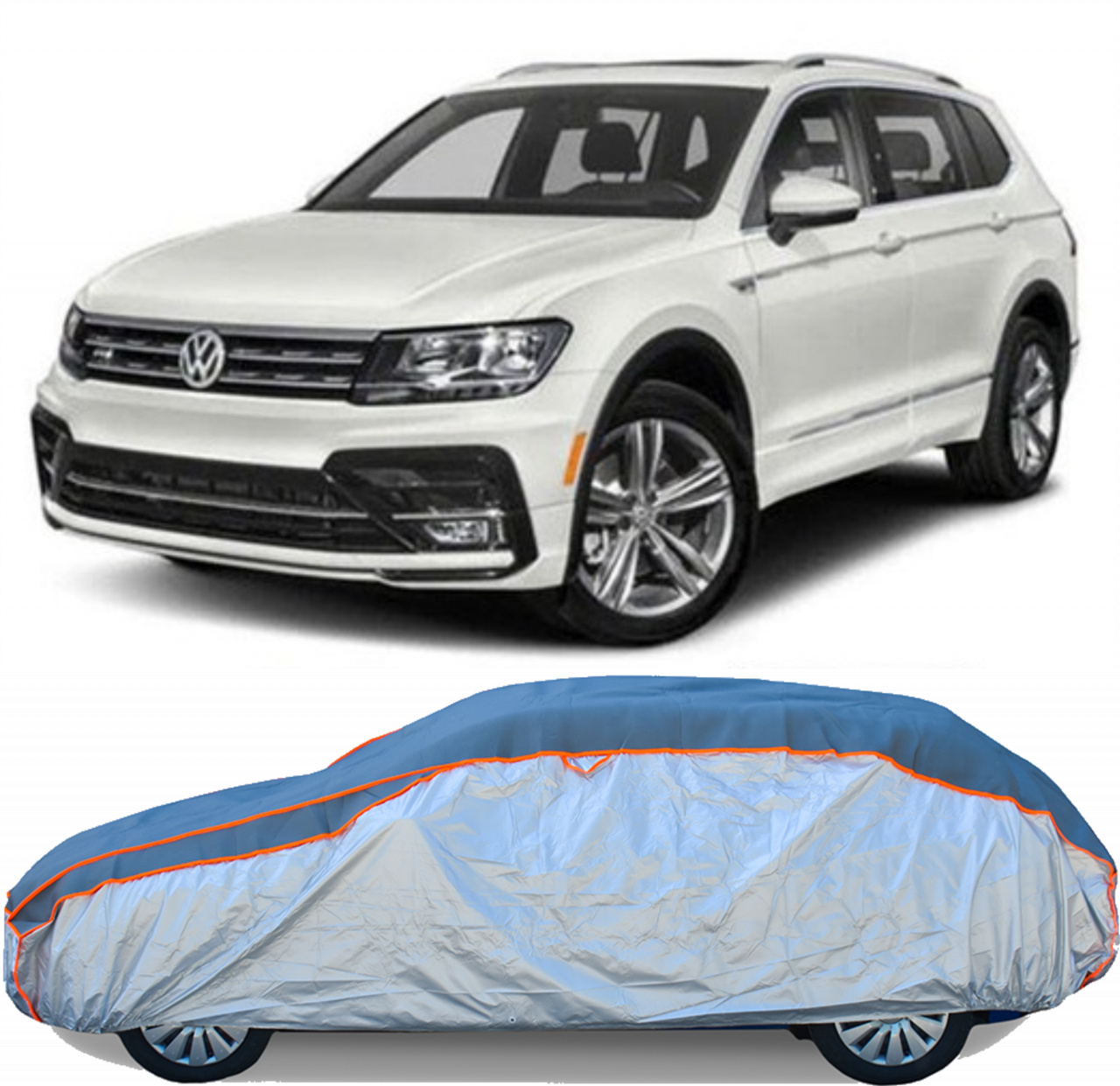 Prelata Antigrindina pentru auto Volkswagen Tiguan Allspace (2017-) - husa protectie antigrindina si intemperii meteo severe - anti-grindina vijelii furtuni pentru auto