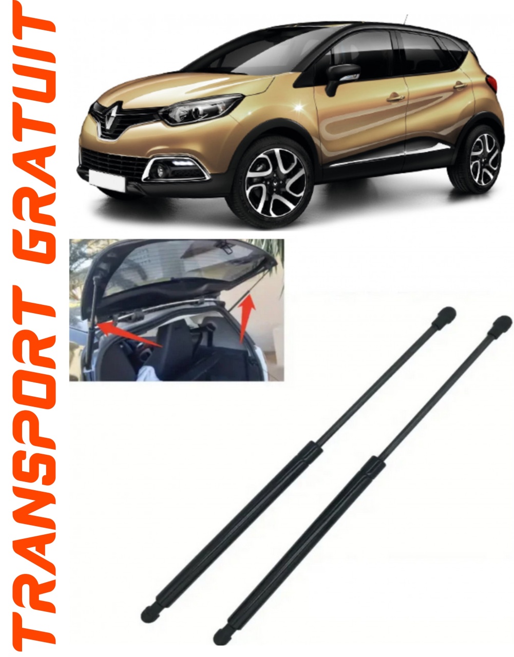 Set 2 amortizoare Haion portbagaj pentru masina Renault Captur I