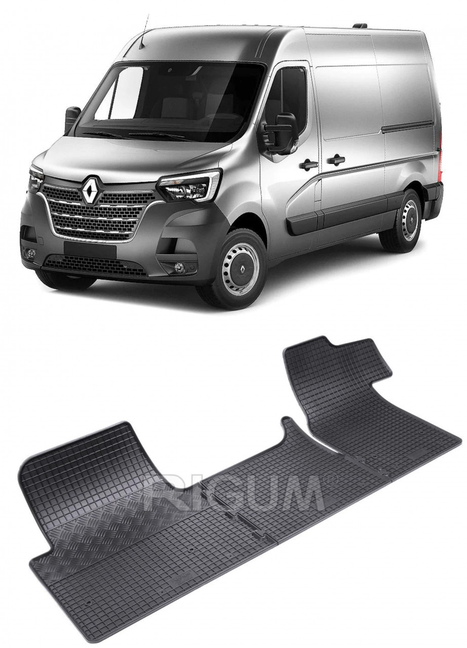 Set 3 covorase Renault Master 3M 2010-prezent, din cauciuc 100%, compatibile cu autoturismul RENAULT Master